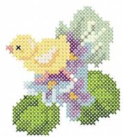 Little cute chicken cross stitch free embroidery design