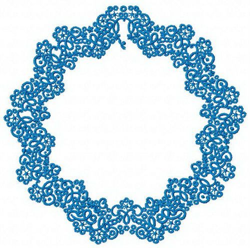 Blue frame machine embroidery design