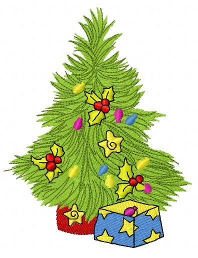 New Year tree 4 machine embroidery design