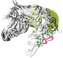 Melody horse embroidery design