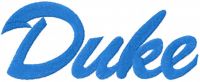 Duke University wordmark script embroidery design