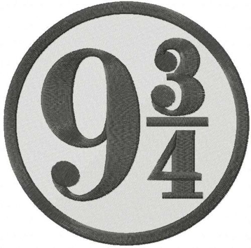 Platform 9 34 badge embroidery design