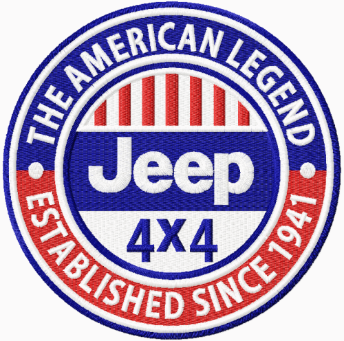 Jeep 4x4 logo embroidery design