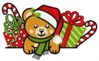 Christmas teddy bear 5 embroidery design