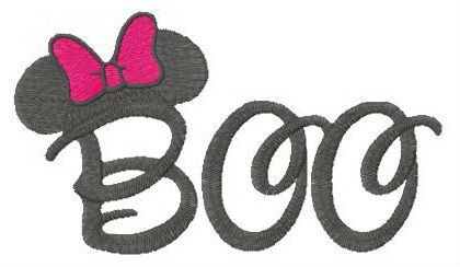 Minnie Mouse Boo machine embroidery design
