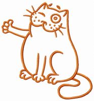 Bravo cat one color embroidery design