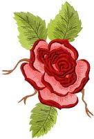 Red rose free machine embroidery design