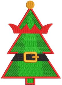 Christmas tree elf style embroidery design