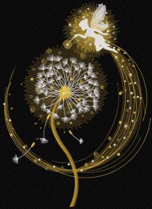 Fairy magic dandelion embroidery design