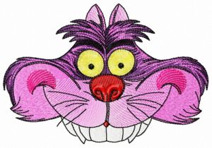 Cheshire cat hat embroidery design
