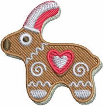 Gingerbread deer embroidery design