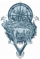 Forester badge embroidery design