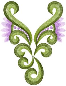 Swirl free design embroidery design