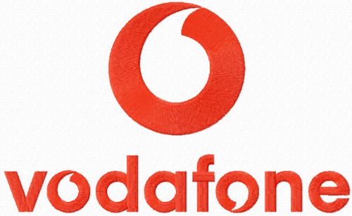 Vodafone logo machine embroidery design