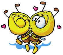 Bee my Valentine embroidery design