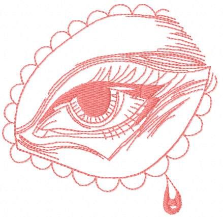 Pink eye free embroidery design