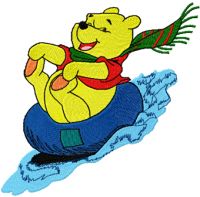 Winnie Pooh skate embroidery design