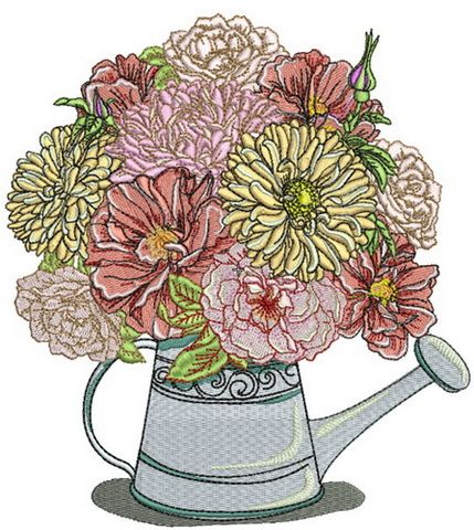Summer bouquet machine embroidery design