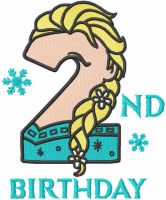 Frozen second birthday embroidery design