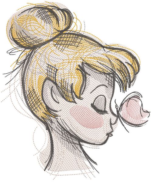 Tinkerbell vibe embroidery design