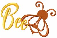 Simple bee embroidery design
