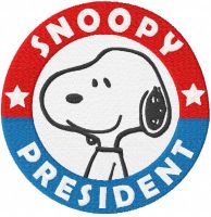 Snoopy president embroidery design