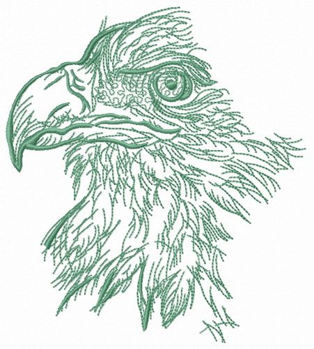 Crowned eagle machine embroidery design