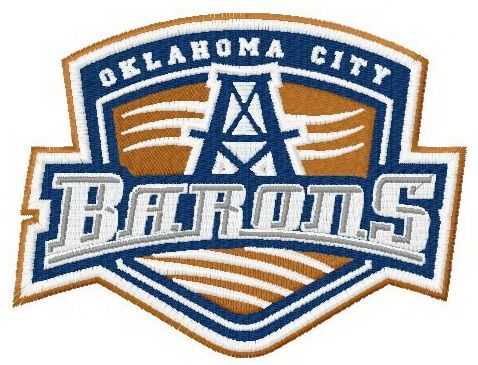 Oklahoma City Barons logo machine embroidery design