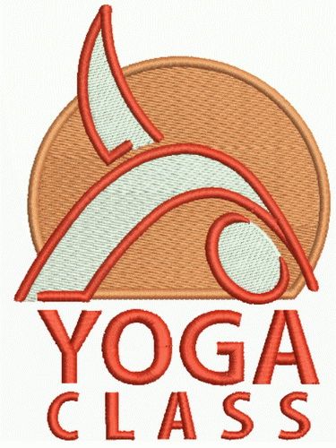 Yoga class machine embroidery design