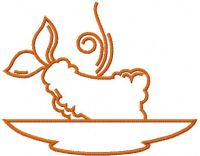 Fish tempura embroidery design