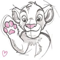 Romantic Simba sketch embroidery design