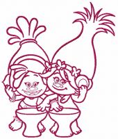 Princess Poppy and DJ Suki 2 embroidery design