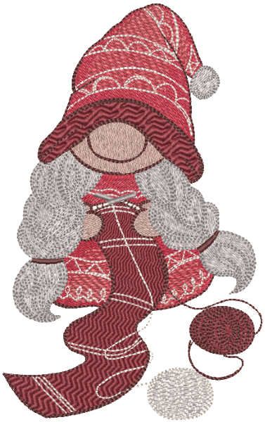 Knitted dwarf embroidery design