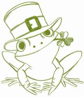 Rainforest rocket frog embroidery design