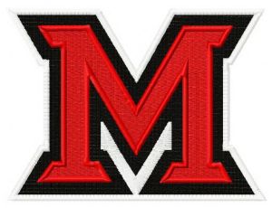 Miami RedHawks logo embroidery design