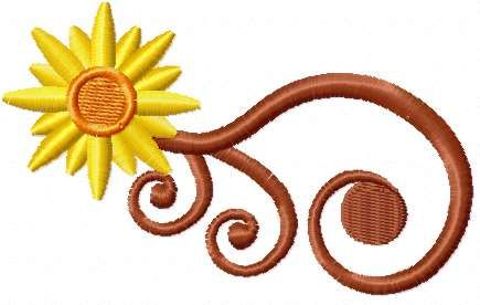 Sunflower swirl free embroidery design 2