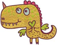 Bernard the charming dragon embroidery design
