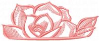 Half pink rose free embroidery design