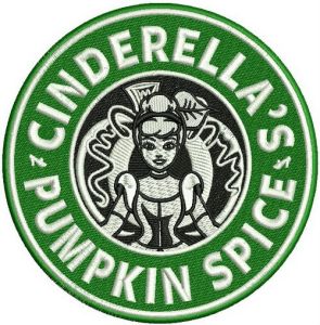 Cinderella's pumpkin spice embroidery design