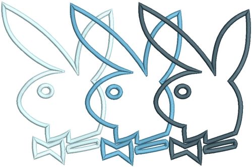 Playboy trio logo embroidery design