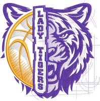 Lady Tigers Logo embroidery design