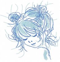 Dream curly girl embroidery design
