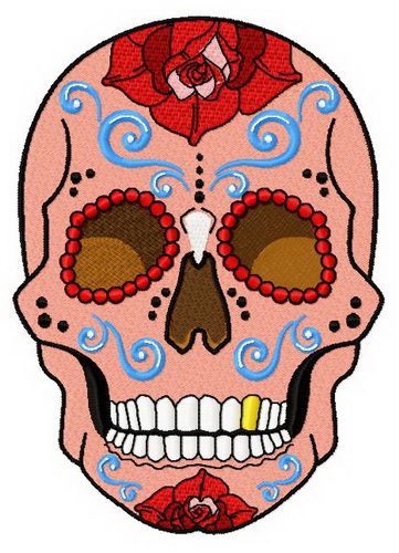 Rainbow skull 2 machine embroidery design
