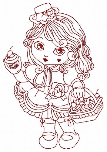 Modern Little Red Riding Hood 3 machine embroidery design