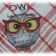 Funny wise owl design embroidered