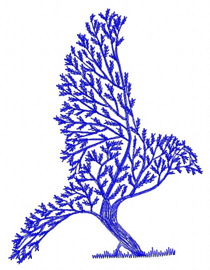 Tree bird machine embroidery design