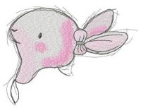 Marvelous bunny girl muzzle embroidery design