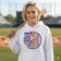Woman hoodie with Baseball Tigers logo embroidery design