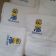 White towel with Minion design embroidered