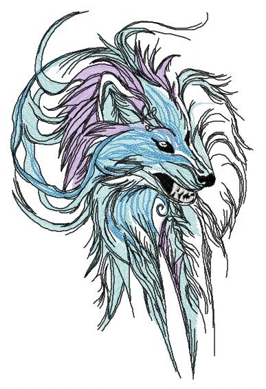 Wolf spirit 4 machine embroidery design